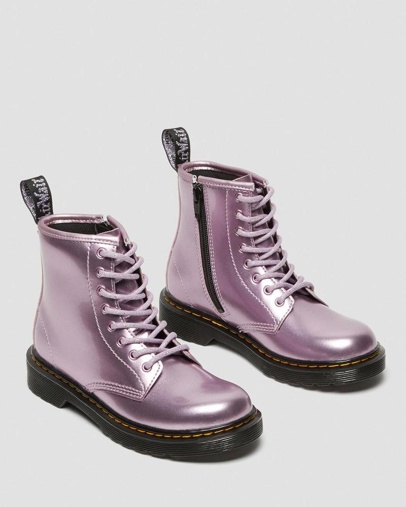 Pink Kids' Dr Martens Junior 1460 Metallic Lace Up Boots | CA 681ILH